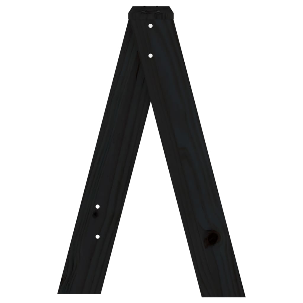 Stools 2 pcs Black 40x40x60 cm Solid Wood Pine